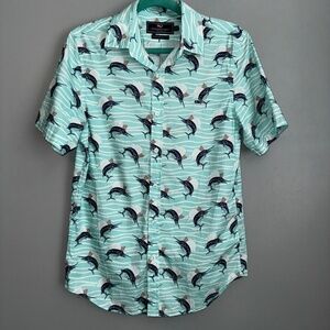 EUC Vineyard Vines Marlin Print Regular Fit Button-Down Shirt Size Small